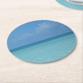 Caraïben Horizon Tropical Turquoise Blue Ronde Kartonnen Onderzetter (Gebogen)