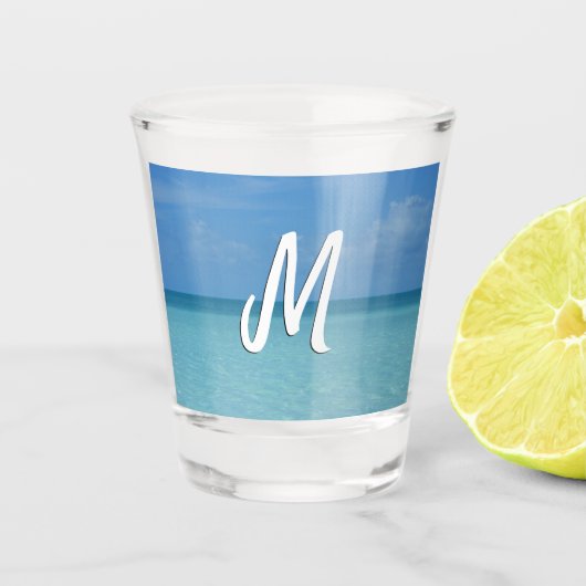 Caraïben Horizon Tropical Turquoise Blue Shot Glas (Voorkant)