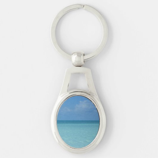 Caraïben Horizon Tropical Turquoise Blue Sleutelhanger (Voorkant)