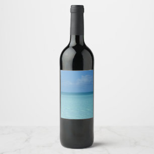 Caraïben Horizon Tropical Turquoise Blue Wijn Etiket