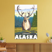Caraïben in de Wilde - Dawson, Alaska Canvas Afdruk (Insitu (Woonkamer))