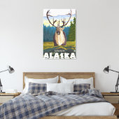 Caraïben in de Wilde - Dawson, Alaska Canvas Afdruk (Insitu (Slaapkamer))