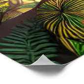 Caraïben Queen Black Woman Flower Portret Poster (Hoek)