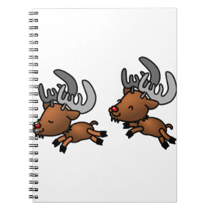 Caraïben Reindeer Animals Wild Happy Jumping Notitieboek