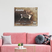 Caraïben (rendieren) - Alaska Postage Canvas Afdruk (Insitu (Woonkamer))