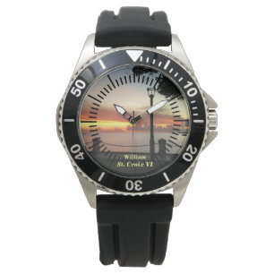 Caraïben Sunset Tropical Horloge