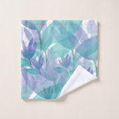 Caraibes bleu vert Aquarelle Fleurs d'émerveilleme (Gant de toilette)