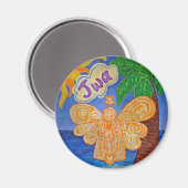 Caraïbes Créole Beach Angel Custom Frigo Magnet (Recto/Verso)