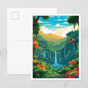 Caraïbisch Costa Rica vintage reizen Briefkaart