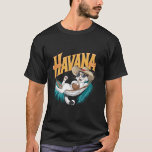 Caraïbisch eiland vakantie Grappige kat Cuba Havan T-shirt