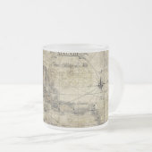Caraïbisch gebied - oude kaart matglas koffiemok (Voorkant rechts)