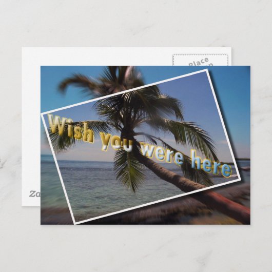 Caraïbisch Gebied Wish dat je hier was: Briefkaart (Voorkant / Achterkant)