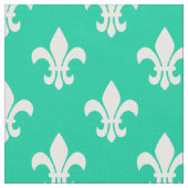 Caraïbisch groen, witte vlooier de lis pattern stof (Close Up)