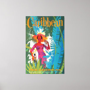 Caraïbisch Oerwoud, Poster voor schitterende reize Canvas Afdruk