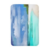 Caraïbisch strand met Deep Blue Summer Sky Badmat (Voorkant Verticaal)