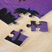 Caraïbisch Sunset Vaporwave Aesthetische Retro 80s Legpuzzel (Zijkant)