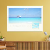 Caraïbisch Zee — Afdruk van schildpad Canvas Afdruk (Insitu (Woonkamer))