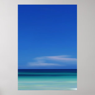 Caraïbisch Zee Blauw Abstract Foto afdrukken Poster