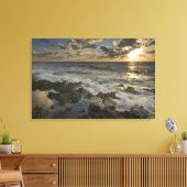 Caraïbisch Zee, Kaaimaneilanden. Crashwaves 2 Canvas Afdruk (Insitu (Woonkamer))