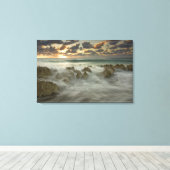 Caraïbisch Zee, Kaaimaneilanden. Scheergolven 3 Canvas Afdruk (Insitu (Houten vloer))