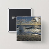 Caraïbisch Zee, Kaaimaneilanden.  Scheergolven Vierkante Button 5,1 Cm (Voorkant /achterkant)