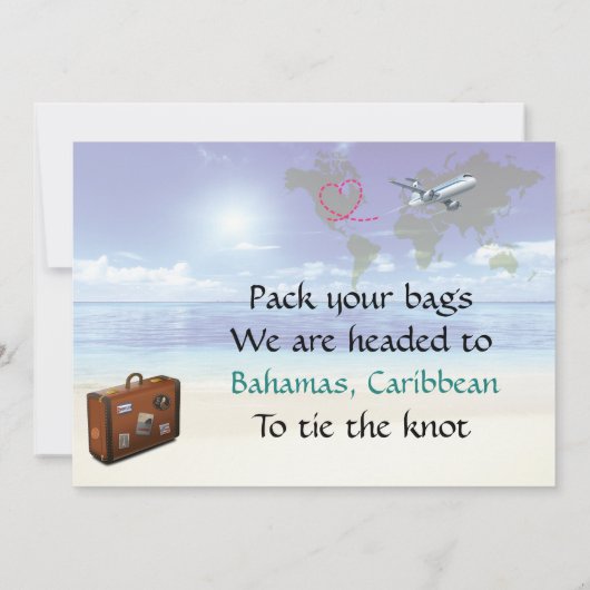 Caraïbische bestemming Weddenschap Opslaan datumka Save The Date (Achterkant)