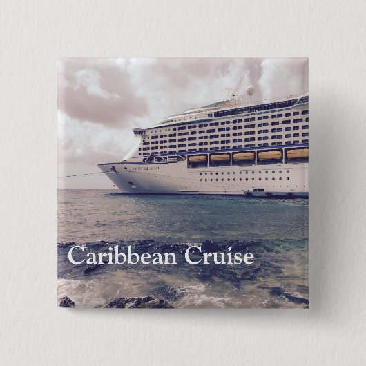 Caraïbische cruise - 2-inch Square Button (Voorkant)