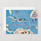 Caraïbische eilanden geïllustreerde kaart (Voorkant / Achterkant)