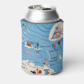 Caraïbische eilanden geïllustreerde kaart blikjeskoeler (Blikje Achterkant)