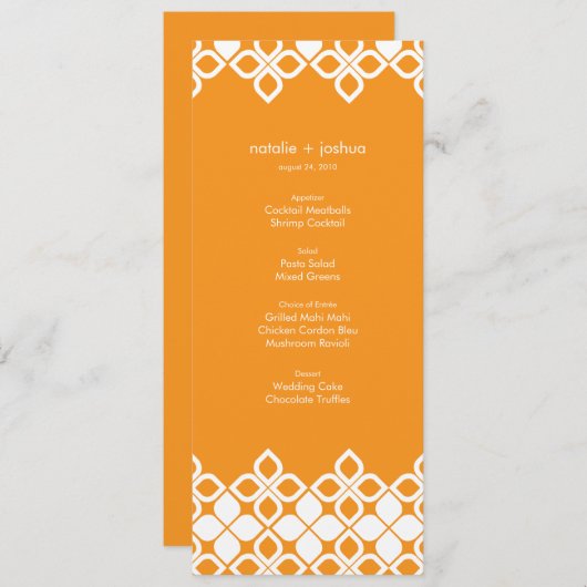 Caraïbische eilandengroep menu (Voorkant / Achterkant)