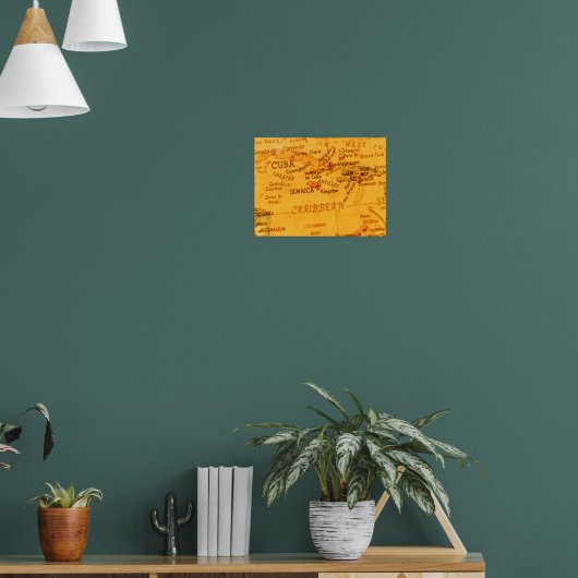 Caraïbische kaart  poster (Woonkamer 1)