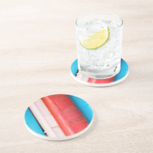 Caraïbische kleuren - abstract zandsteen onderzetter