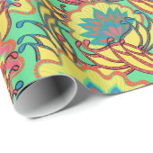 Caraïbische kleuren Boho Floral Cadeaupapier (Rol Hoek)