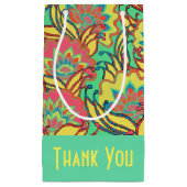 Caraïbische kleuren Boho Floral Pattern Klein Cadeauzakje (Voorkant)