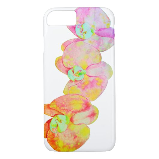 Caraïbische orchideeën, tropische waterverf bloeme Case-Mate iPhone case (Achterkant)