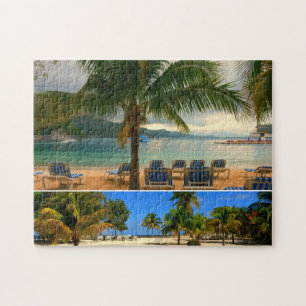 Caraïbische strandcollage legpuzzel