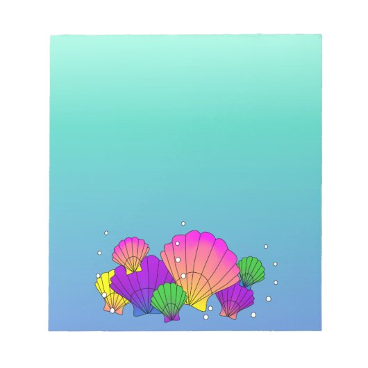 Caraïbische zeeschelpen met bubbels notitieblok (Voorkant)