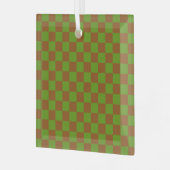 Caramel apple checkered board pattern glas ornament (Voorkant links)