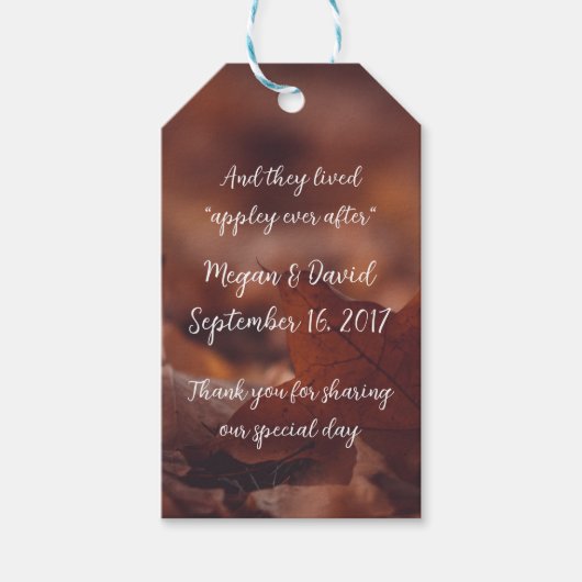 Caramel Apple Fall Wedding Favor Gift Labels Cadeaulabel (Voorkant)