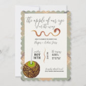 Caramel Apple - Green Baby shower Invitation Kaart (Voorkant)