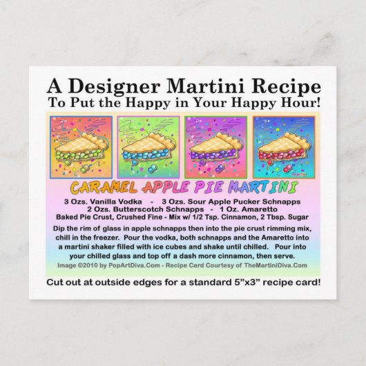 Caramel Apple Pie Martini Recipe Kaart Briefkaart (Voorkant)