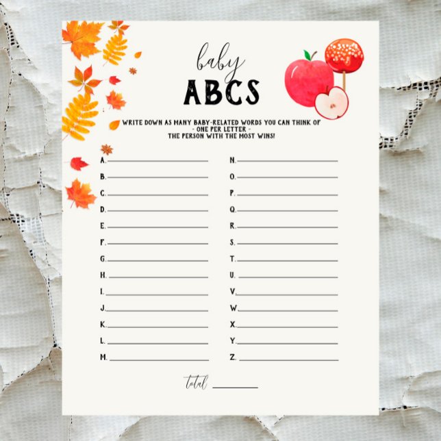 Caramel Apple Red Baby shower Baby ABCs Game (Creator heeft geüpload)