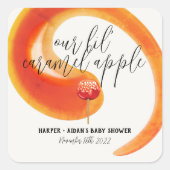 Caramel Apple - Red Baby shower Favor Sticker (Voorkant)