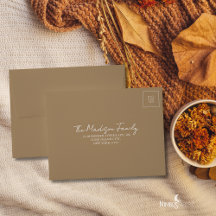 Caramel Beige gedempte Thanksgiving RSVP envelop
