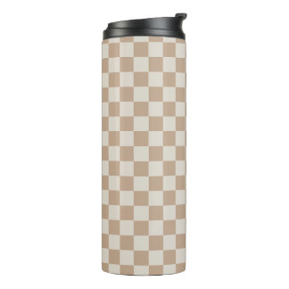 Caramel Brown Checkered Brown Caramel Pattern Thermosbeker