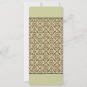 Caramel Café Damask Golden Lime Faire-part de mari (Dos)