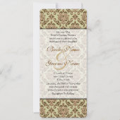 Caramel Café Damask Golden Lime Faire-part de mari (Devant)