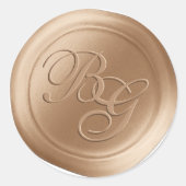Caramel Calligraphie Monogramme Stickers cire (Devant)