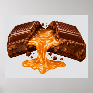 Caramel chocolade smelt muur kunst poster