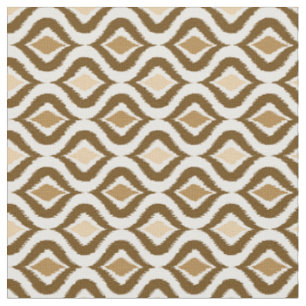 Caramel Coffee Brown Retro Chic Ikat druppelt Patr Stof